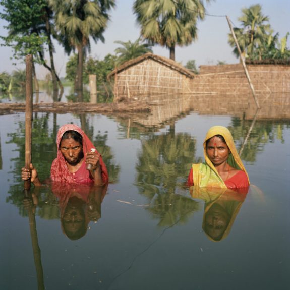 Gideon Mendel, <em> Chinita and Samundri Davi. Salempur Village near Muzaffarpur, Bihar, India, August 2007.</em><span>Lightjet C type photographic print on Fuji Crystal Archive Paper, 100 x 100 cm</span>