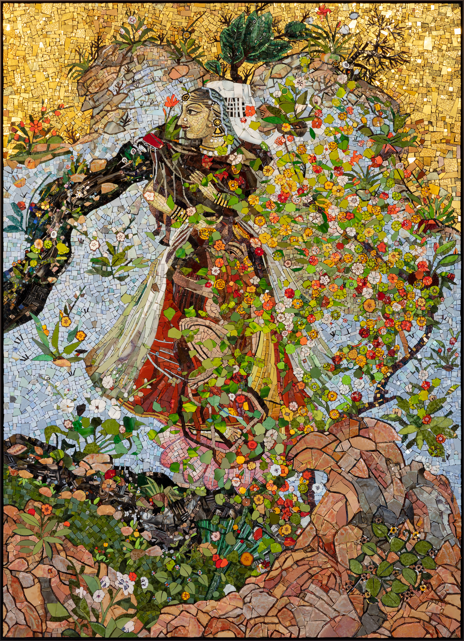 Sikander Shahzia <em>Touchstone,</em>2021<span>Glass and stone mosaic, 84 x 60 in.